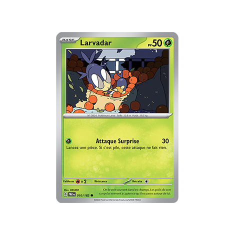 Carte Larvadar - Commune (Brillante) de Pokémon 010/182