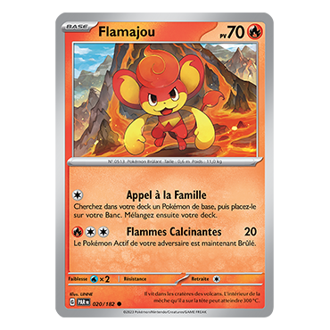 Carte Flamajou - Commune (Brillante) de Pokémon 020/182