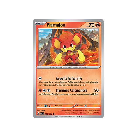 Carte Flamajou - Commune (Brillante) de Pokémon 020/182