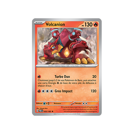 Volcanion 022/182 : Rare (Brillante) de Pokémon Faille Paradoxe