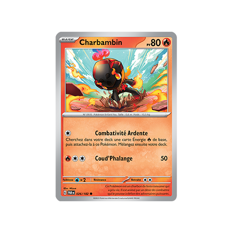 Charbambin 026/182 : Commune (Brillante) de Pokémon Faille Paradoxe