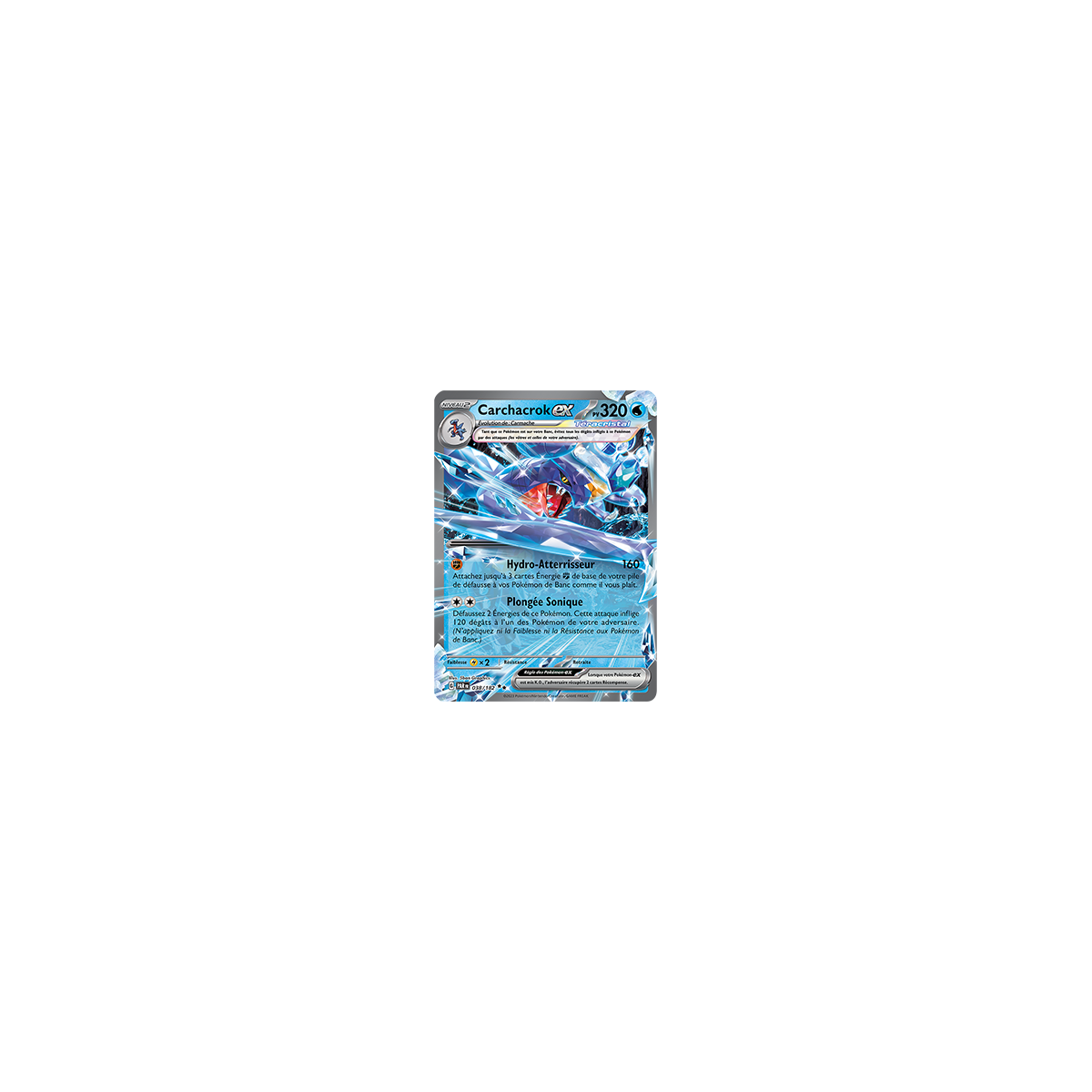 Carchacrok 038/182 : Double rare de Pokémon Faille Paradoxe