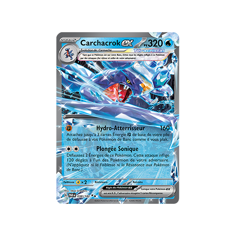 Carchacrok 038/182 : Double rare de Pokémon Faille Paradoxe