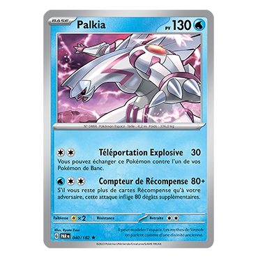 Palkia, carte Rare (Brillante) de Faille Paradoxe