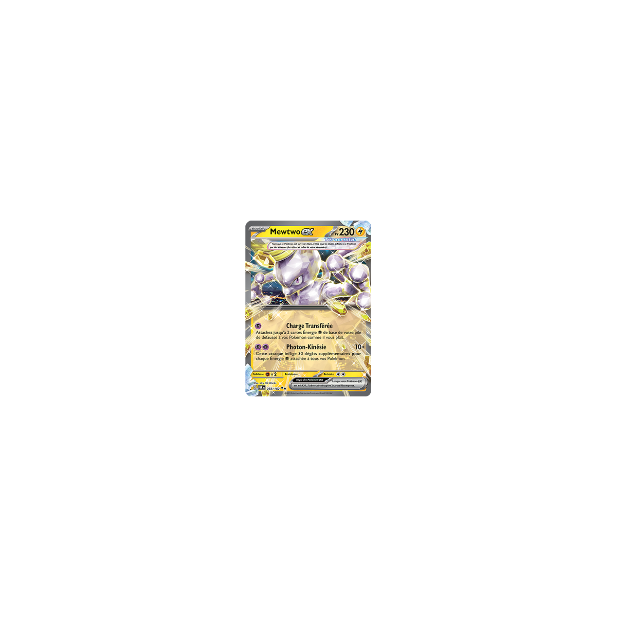 Mewtwo, carte Double rare de Faille Paradoxe