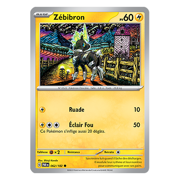 Zébibron 062/182 : Commune (Brillante) de Pokémon Faille Paradoxe