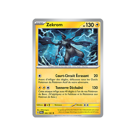 Carte Zekrom - Rare (Brillante) de Pokémon 066/182