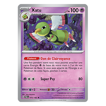 Xatu, carte Rare (Brillante) de Faille Paradoxe