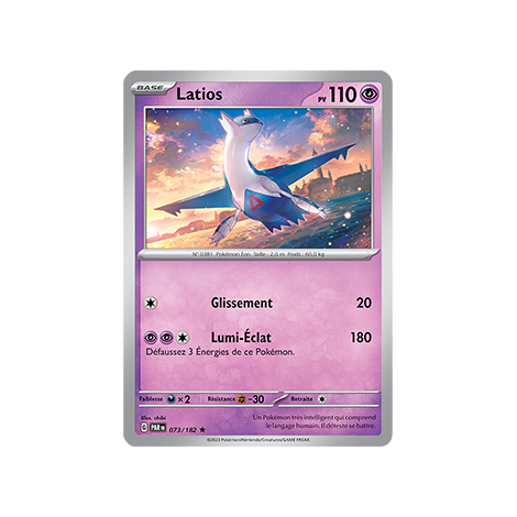 Carte Latios - Rare (Brillante) de Pokémon 073/182