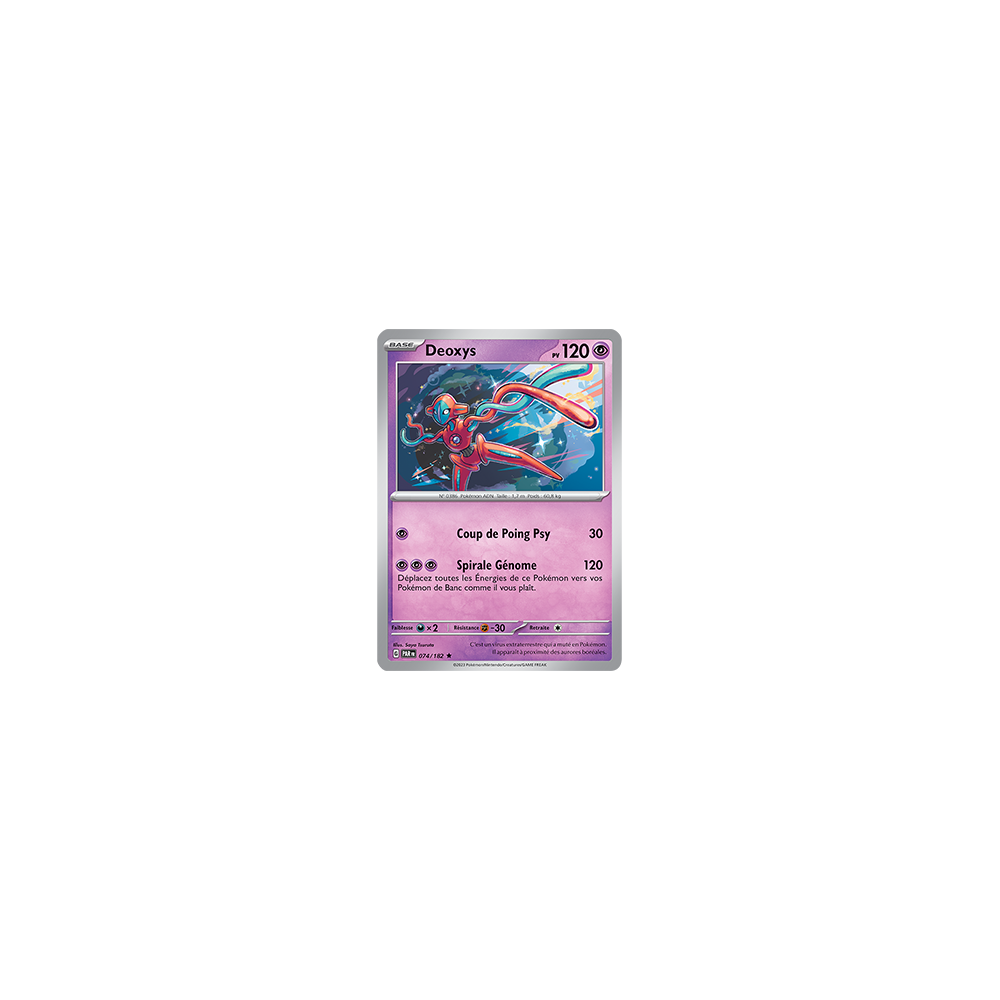 Deoxys 074/182 : Rare (Brillante) de Pokémon Faille Paradoxe