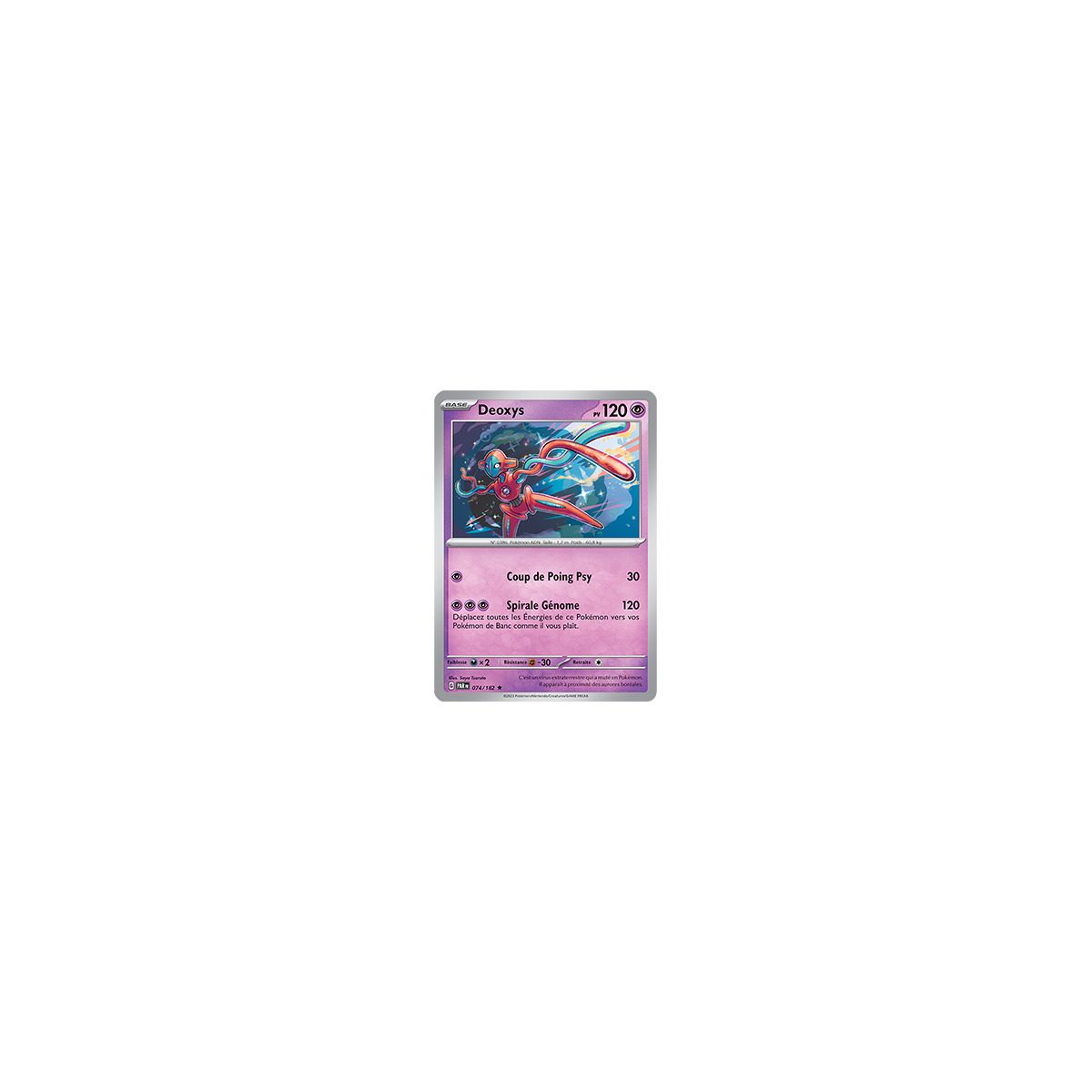 Deoxys 074/182 : Rare (Brillante) de Pokémon Faille Paradoxe