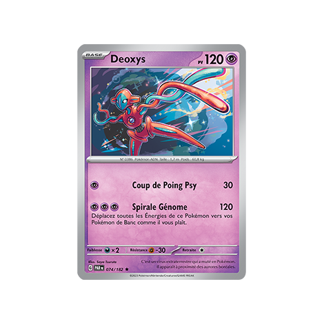 Deoxys 074/182 : Rare (Brillante) de Pokémon Faille Paradoxe