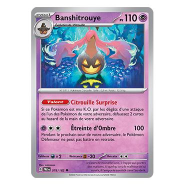 Carte Banshitrouye - Peu commune (Brillante) de Pokémon 078/182