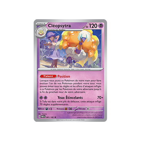 Carte Cléopsytra - Rare (Brillante) de Pokémon 081/182