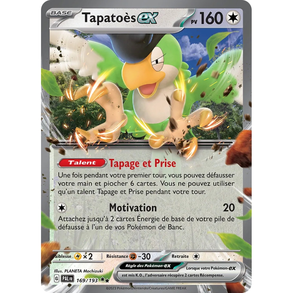 Carte Tapatoès - Double rare de Pokémon Écarlate et Violet Évolutions à Paldea 169/193