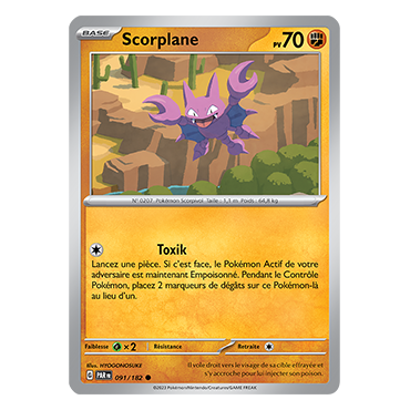 Carte Scorplane - Commune (Brillante) de Pokémon 091/182