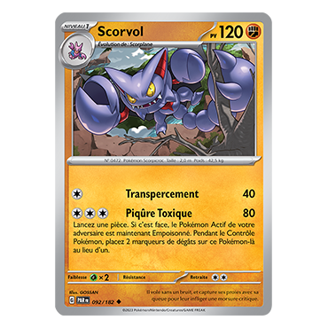 Carte Scorvol - Peu commune (Brillante) de Pokémon 092/182
