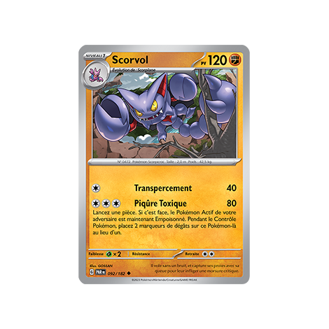 Carte Scorvol - Peu commune (Brillante) de Pokémon 092/182