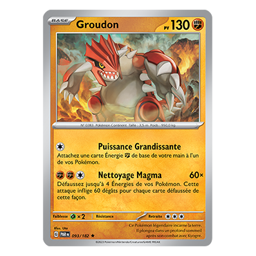 Groudon 093/182 : Rare (Brillante) de Pokémon Faille Paradoxe