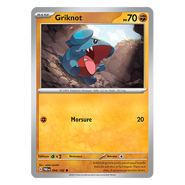 Griknot 094/182 : Commune (Brillante) de Pokémon Faille Paradoxe