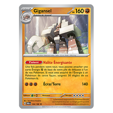 Gigansel, carte Rare (Brillante) de Faille Paradoxe