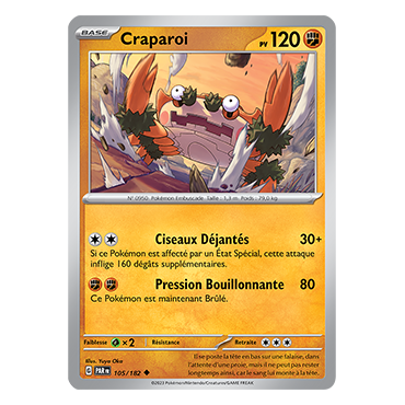 Craparoi 105/182 : Peu commune (Brillante) de Pokémon Faille Paradoxe