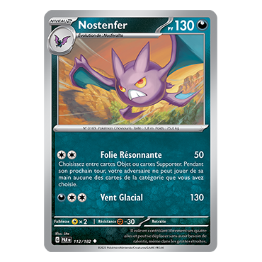 Nostenfer 112/182 : Peu commune (Brillante) de Pokémon Faille Paradoxe