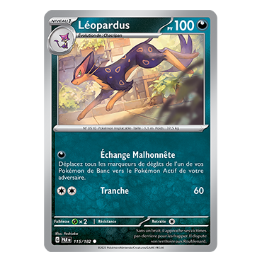 Carte Léopardus - Commune (Brillante) de Pokémon 115/182