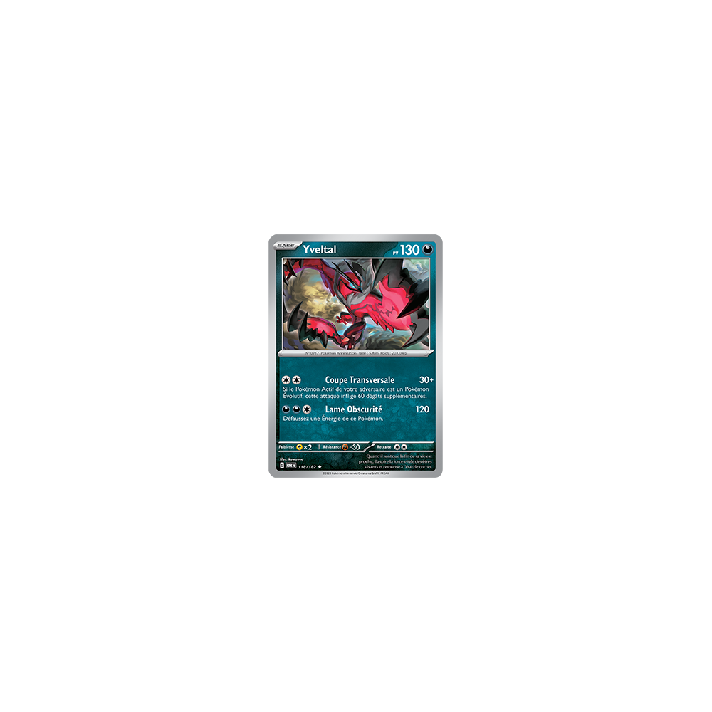 Yveltal 118/182 : Rare (Brillante) de Pokémon Faille Paradoxe