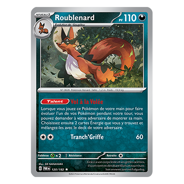 Carte Roublenard - Rare (Brillante) de Pokémon 120/182