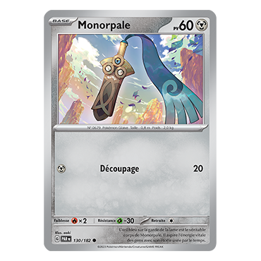 Monorpale 130/182 : Commune (Brillante) de Pokémon Faille Paradoxe