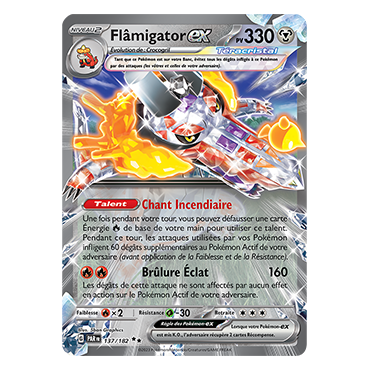 Flâmigator 137/182 : Double rare de Pokémon Faille Paradoxe