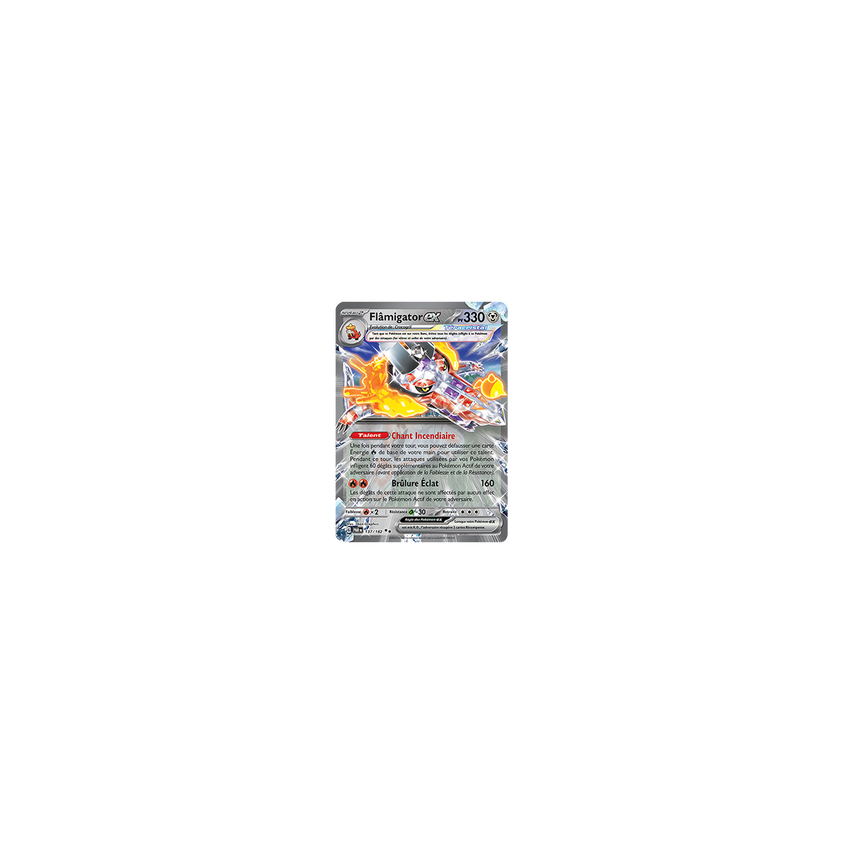 Flâmigator 137/182 : Double rare de Pokémon Faille Paradoxe