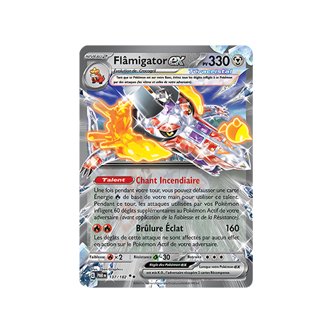 Flâmigator 137/182 : Double rare de Pokémon Faille Paradoxe