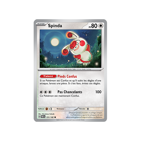 Spinda 151/182 : Commune (Brillante) de Pokémon Faille Paradoxe