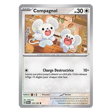 Compagnol 153/182 : Commune (Brillante) de Pokémon Faille Paradoxe