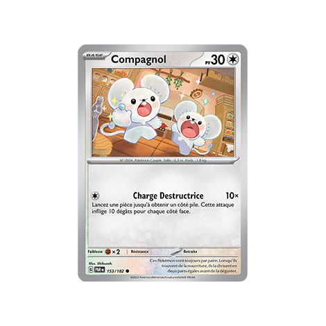 Compagnol 153/182 : Commune (Brillante) de Pokémon Faille Paradoxe