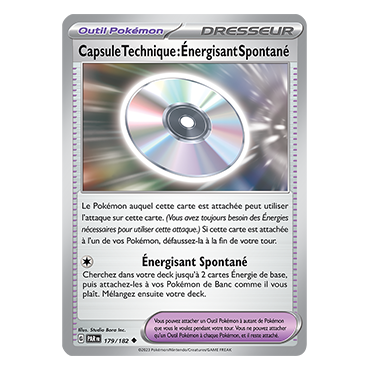 Carte Capsule Technique : Énergisant Spontané - Peu commune (Brillante) de Pokémon 179/182