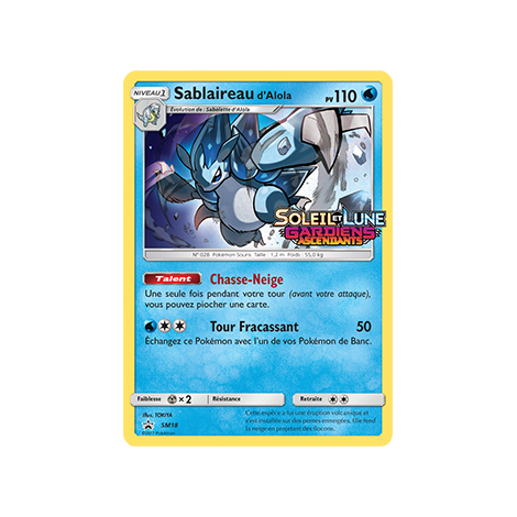 Sablaireau d'Alola SM18 : - de Pokémon Promo SM (Soleil et Lune)