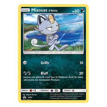 Carte Miaouss d'Alola - de Pokémon SM43