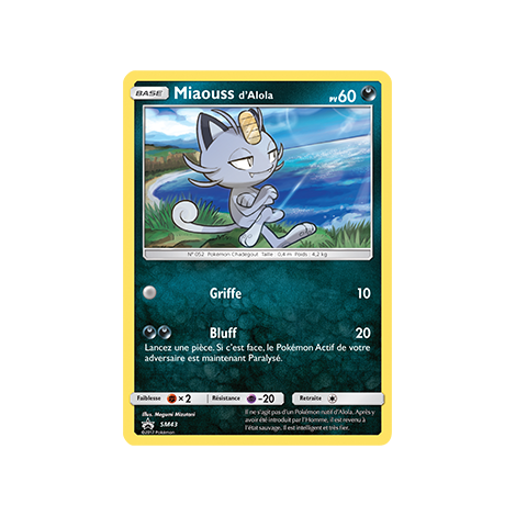 Carte Miaouss d'Alola - de Pokémon SM43