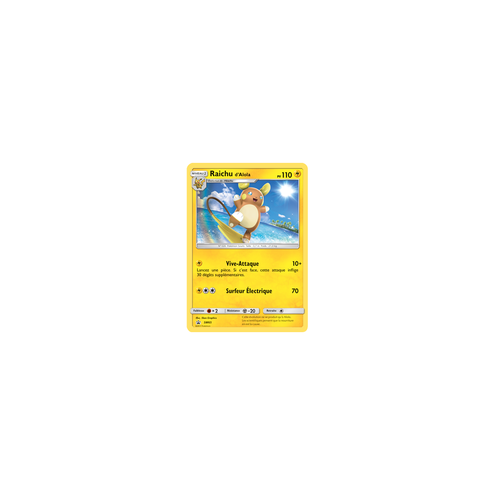 Raichu d'Alola SM65 : - de Pokémon Promo SM (Soleil et Lune)