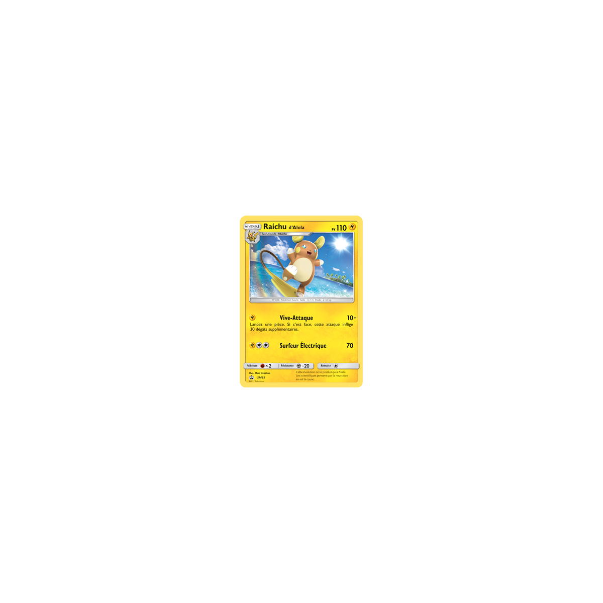 Raichu d'Alola SM65 : - de Pokémon Promo SM (Soleil et Lune)