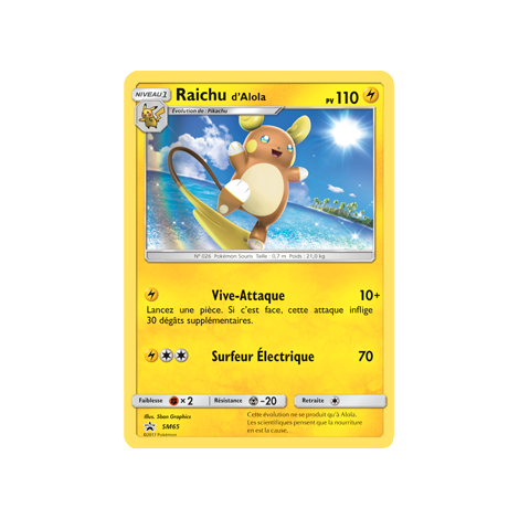 Raichu d'Alola SM65 : - de Pokémon Promo SM (Soleil et Lune)