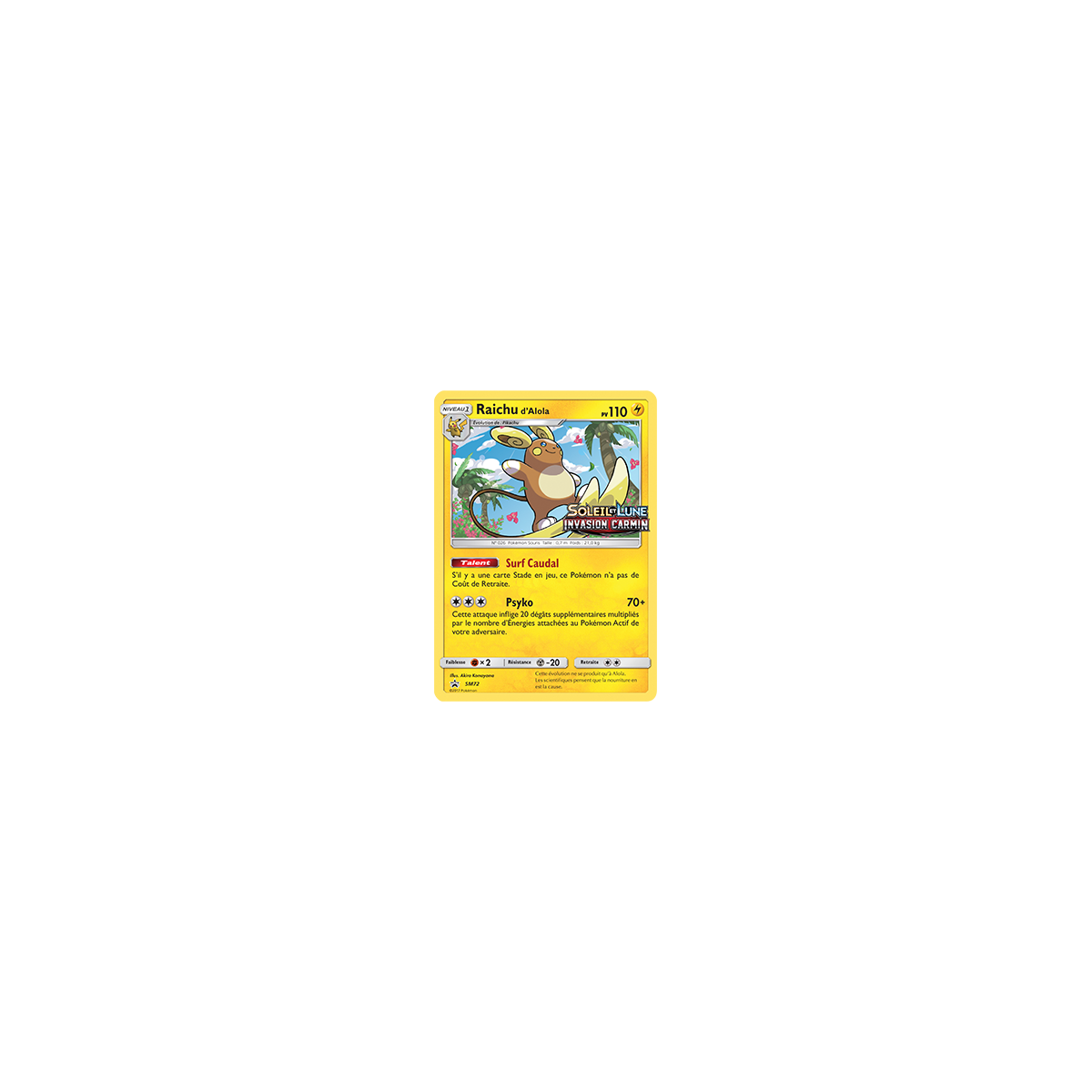 Carte Raichu d'Alola - de Pokémon SM72