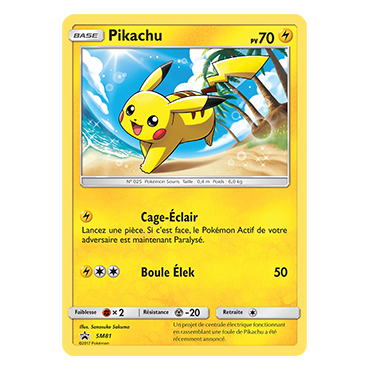 Pikachu, carte - de Promo SM (Soleil et Lune)