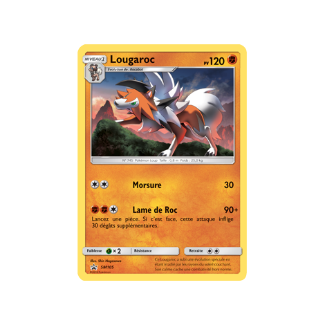Lougaroc SM105 : - de Pokémon Promo SM (Soleil et Lune)