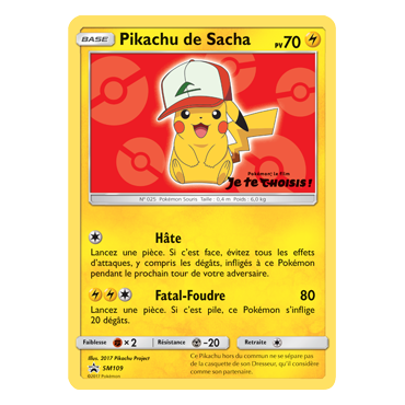 Carte Pikachu de Sacha - de Pokémon SM109