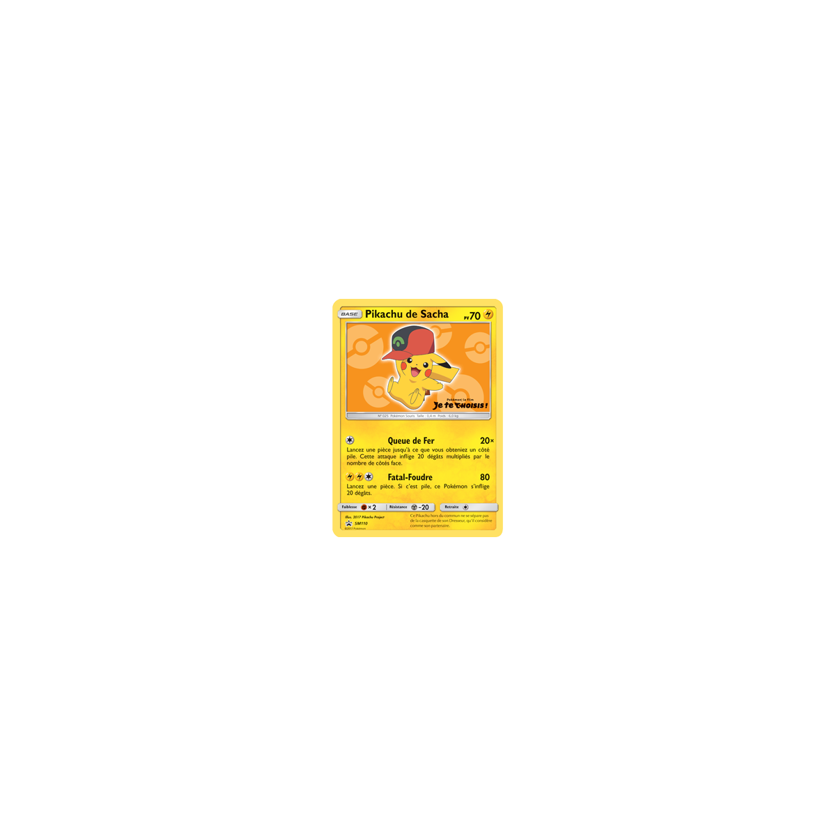 Carte Pikachu de Sacha - de Pokémon SM110