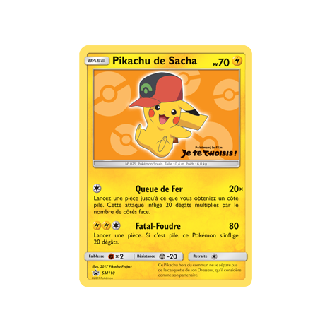 Carte Pikachu de Sacha - de Pokémon SM110